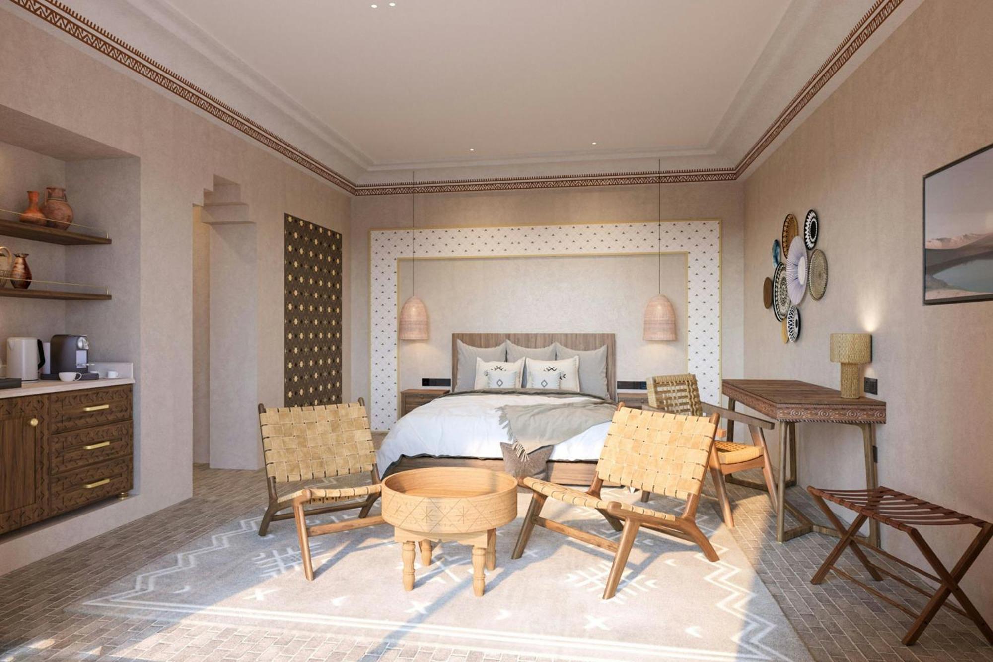 Deluxe King Room with Balcony and Atlas Mountains View